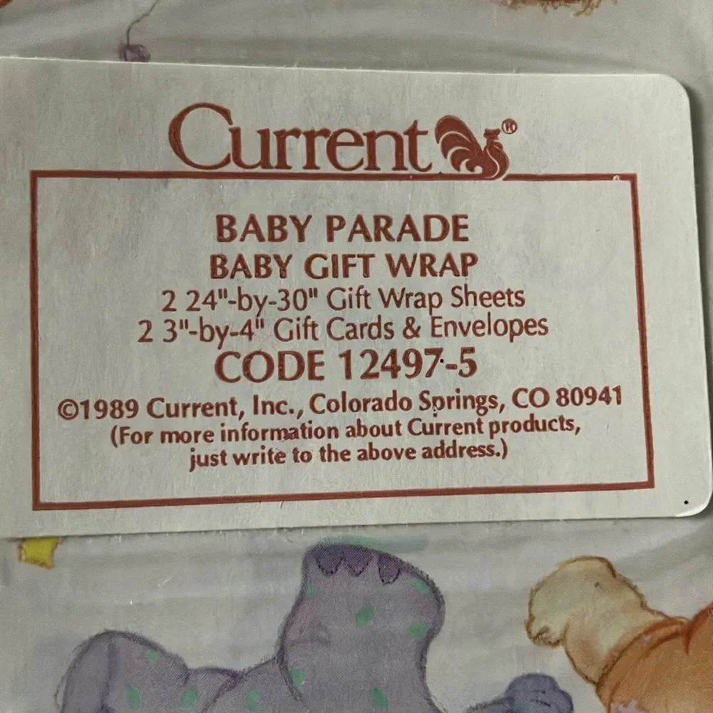 Vintage Baby Gift Wrap and cards Set - Sealed New‎ Old Stock
